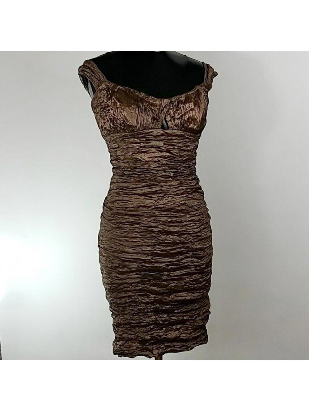 Nicole Miller | Women’s Bronze Cocktail Dress | Size 8 |0703